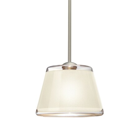 Besa Lighting Pica 9 Cord Pendant, White Sand, Satin Nickel Finish, 1x9W LED 1TT-PIC9WH-LED-SN